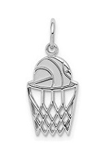 lovely teensy basketball and net white gold baby charm
